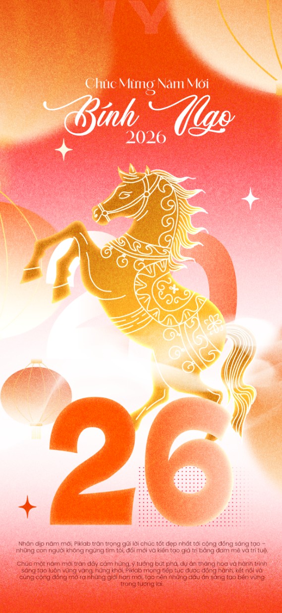 Powerful golden horse galloping on a vibrant red background with 2026 Happy New Year typography, banner Tết Bính Ngọ 2026, băng rôn ngựa phi bứt phá, thư chúc Tết Bính Ngọ sang trọng